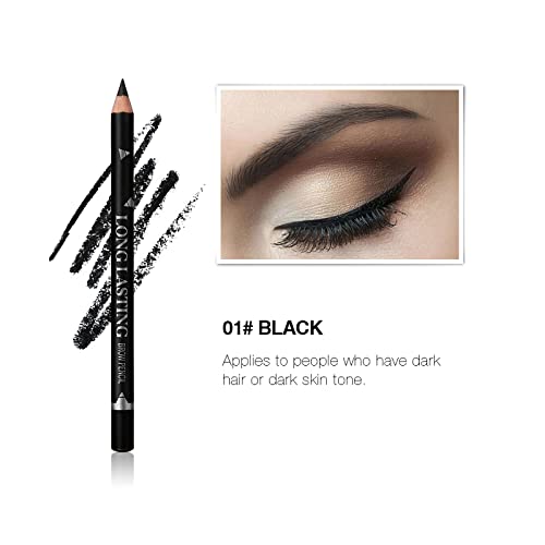 12 Pcs Black Eyebrow Pencil Eyeliner Set, Waterproof Eye Brow Pencil, Easy to Color, Long Lasting Eye Liner Gel Pen, Women Professional Eye-Makeup Pencil - Image 3