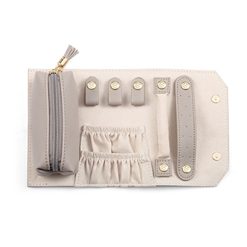 Vlando Small Travel Jewelry Roll Bag Organizer, Smart Size & Light Weight For Daily Jewelries (Grey) #TOP7