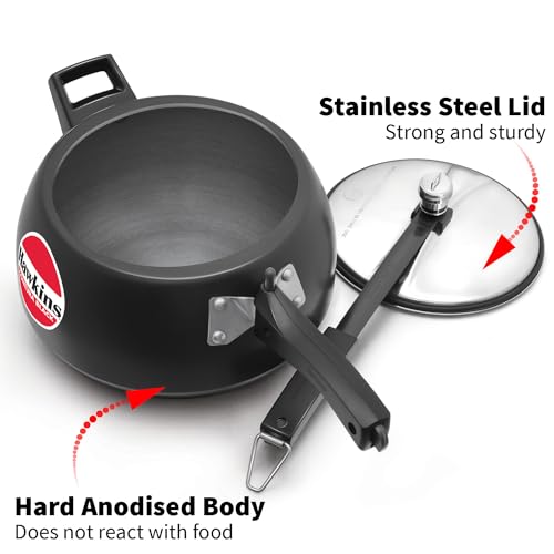 Hawkins CB40 Hard Anodised Pressure Cooker, 4-Liter, Contura Black by Hawkins - Image 3