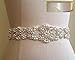 TRLYC Ivory Sash Handmade Wedding Dress Bridal Sash Belt Appliques Rhinestone Satin Crystal= 21" Long