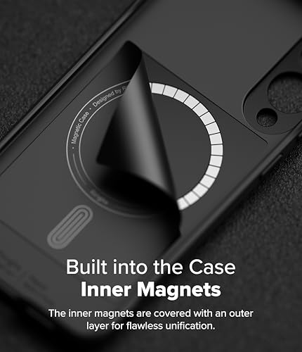 Image of Ringke Onyx Magnetic Compatible with Samsung Galaxy S25 Edge Case Cover [Strong Magnet] Military-Grade Protection TPU Shockproof Rugged Bumper Full Protection S25 Edge Back Cover - Magnetic Black