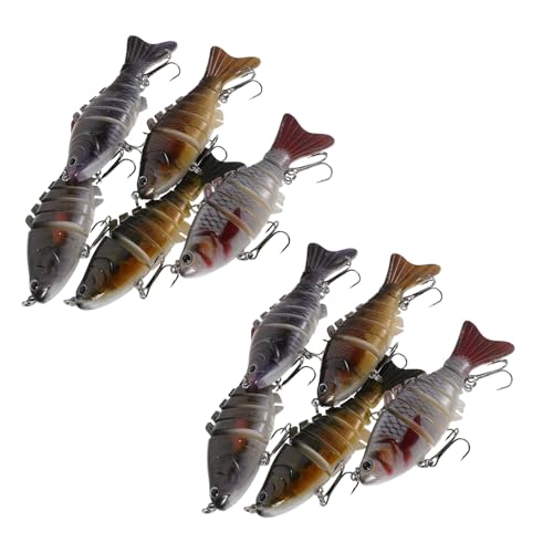 Leurres de pêche pour eau douce et mer - 10 Appâts artificiels articulés de 10 cm