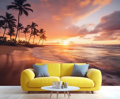 SUFYABE 3D Wall Murals Peel and Stick Tropical Beach Self-Adhesive