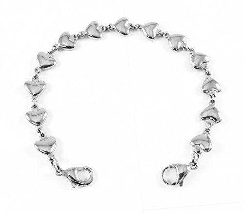 Interchangeable Medical Bracelet Strand, Stainless Steel Heart Link - Main Image