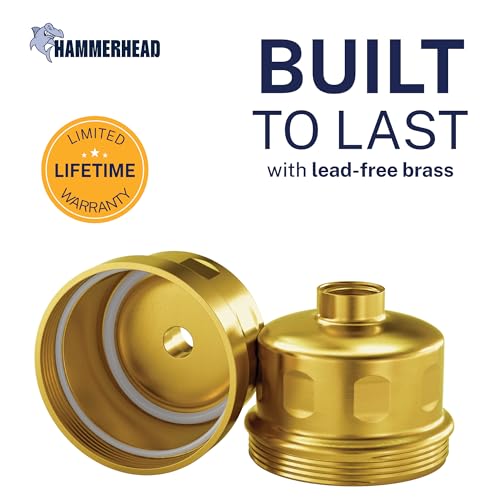 Image of HammerHead Showers Solid Metal Shower Head Filter - KDF 55 Shower Filter, High Pressure Universal Shower Filters to Remove Toxic Chemicals - Removes Chlorine and Heavy Metals - Brushed Gold