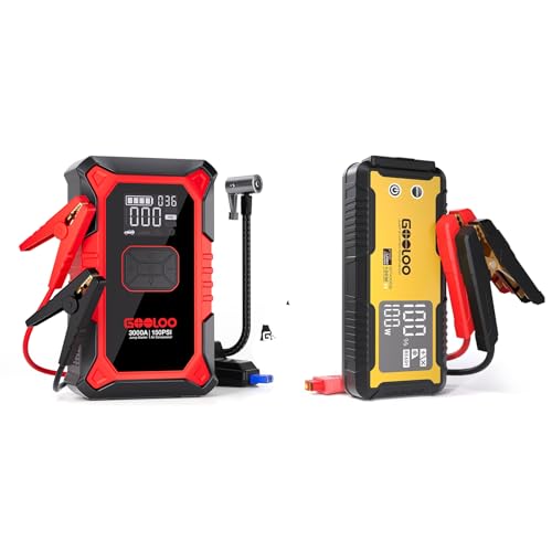 GOOLOO GT4000S Jump Starter & A3 Jump Starter with Air Compressor, 3000A Portable Car Battery Booster  with 150PSI Auto- - Detailed View