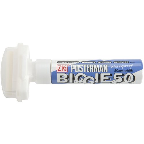 Zig Posterman Biggie 50mm Tip Marker-White by Zig