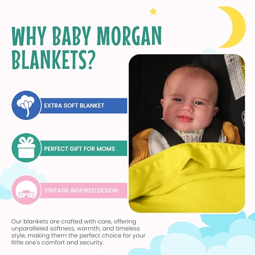 Image of Blankets Thermal Waffle Baby Blanket Crib Bedding - Soft Cozy Warm Infant Thermal Cover for Nursery Stroller or Bassinet, Lightweight Ideal Shower Gift, Nylon Trim Yellow 36 inch x 50 inch