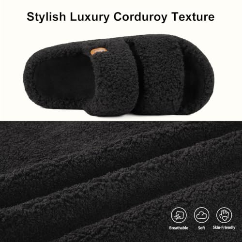 Image of LongBay Slippers for Women Memory Foam Open Toe Indoor House Shoes Gifts