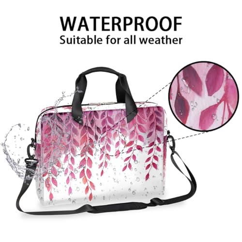 Maletín para laptop 15.6-16 pulgadas con estampado hojas borgoña miniatura 3