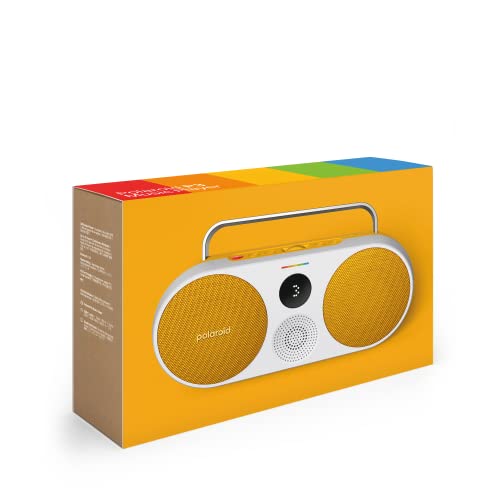 Polaroid P3 - Enceinte Bluetooth sans Fil Rechargeable avec IPX5 et Double jumelage stéréo - Jaune et Blanc