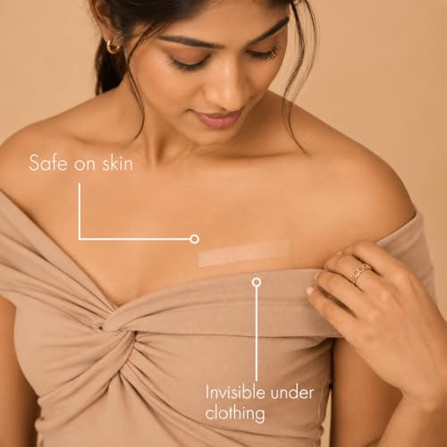 Image of SOFTSTYLE Double Sided fashion tape for women | Body tape to stick clothes & Dress Support | Transparent cloth tape for Neckline, Saree, Blouse & Clothing Fit (Transparent - Pack of 108)