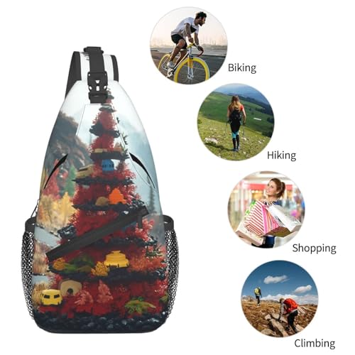 Bolso cruzado estilo mochila sling negro miniatura 6