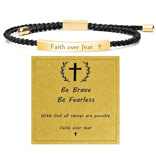 72ore Faith Over Fear �u���X���b�g �����u���X���b�g Be Brave Be Fearless Jesus Verse �L���X�g���k�u���X���b�g �j�����p �M�t�g, 2XL, �X�e�����X�|, ��΂Ȃ�