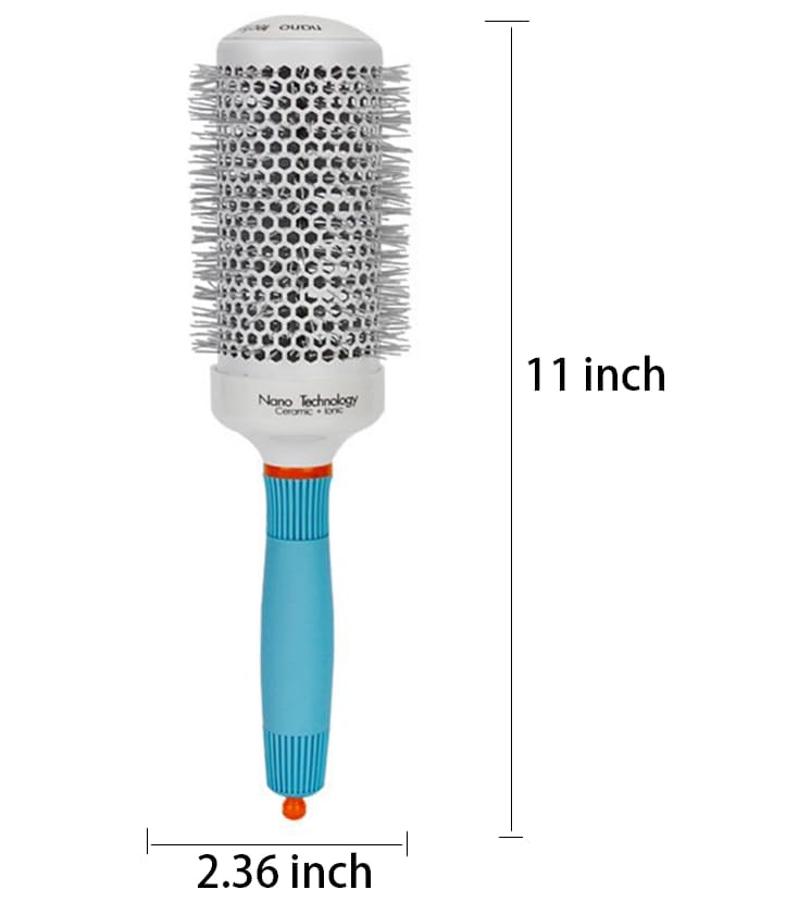 Miniatura 8 de Chikoni Cepillo redondo para secado por soplado, cerámico e iónico Nano Thermal Barrel Tech Brush para elegante, peinado, rizado y alisado, barril