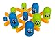Tic Tac Toe, Hungriges Monster, inkl. 4 gelbe Stäbe, 9 grüne Monster & 9 Blaue Monster (je 3 Stück in S, M, L) in Geschenkverpackung