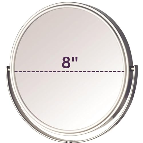 Jerdon JP7506N Two-Sided Wall Mounted Nickel Finish Makeup Mirror thumb #1