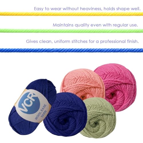 Image of VCR Deep Blue Wool Ease Yarn, 100 Grams Hank, 260 Meters Length, 100% Wool Ball for Crochet and Knitting, Suitable for Mufflers, Scarves & cowls Pack of 1