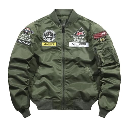 Veste bomber brodée pour homme blouson d'aviateur élégant noir