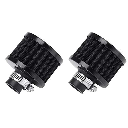 Mintice 2 X Filtre à Air Froid Reniflard Carter Turbo Ventilateur 12mm Mini Noir pour Voiture Moto