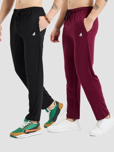 Image of Modeve Women's Solid Cotton Blend Track Pant for Summer Pack of 2
