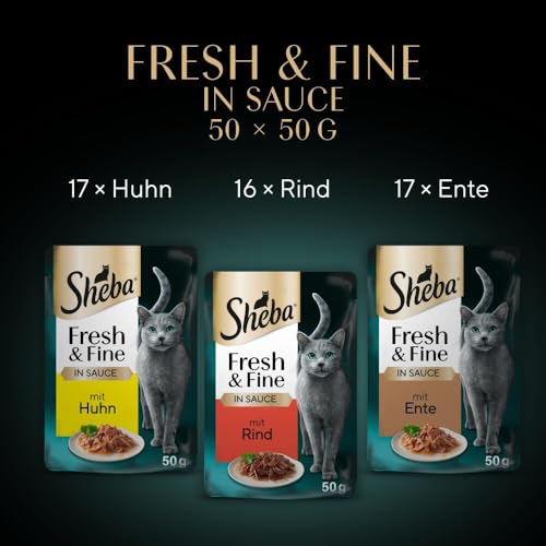 Sheba CATCARE Pouch Wet Fresh & FINE (Meat) Chunks IN Gravy Adult 50G Multipack Standard
