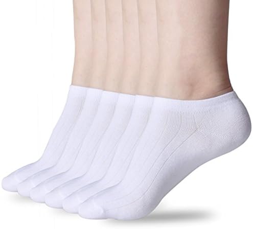 SIONCY Women's Low Cut Socks,6 Pairs Cotton Ankle Socks for Women,White Non Slip Cushioned Athletic Short Sock (White)