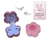 Delicate .925 Sterling Silver Fairy Angel Wings Post Earring Gift Set with Cubic Zirconia Accents in Pink Flower Jewelry Box with Fairy Quote