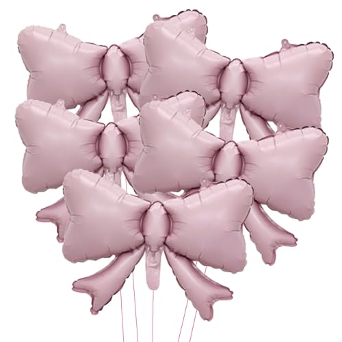 GOTPASS 5 pcs Pastel Pink Bow Balloons Coquette Birthday Decorations for Birthday Party Bridal Gender Reveal Baby Shower Kids Theme Decoration