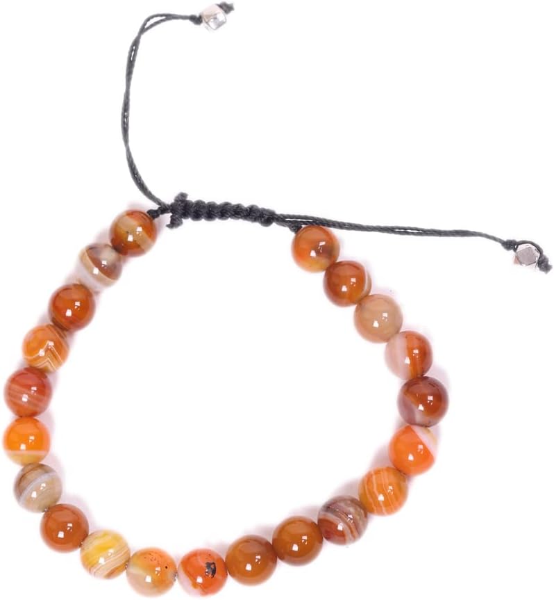 DivawalkDiva Walk Orange & White Stone Grey Thread Bracelet