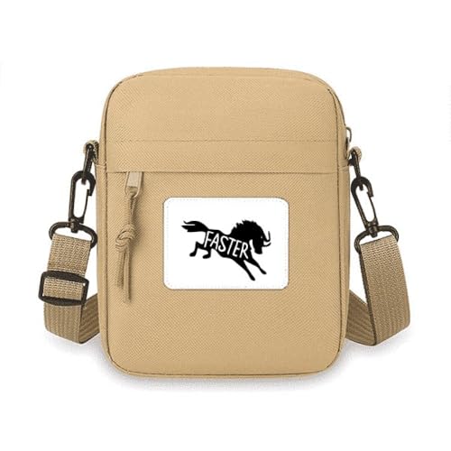 Petit sac à bandoulière pour téléphone motif cheval noir idée cadeau