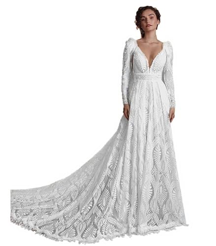 Bohemian Tulle Lace Wedding Dresses 2026 Open Back A-Line Tassel