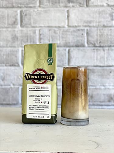 Verena Street 11 Ounce Ground Coffee, Dark Roast, Nine Mile Sunset, Rainforest Alliance Certified Arabica Coffee #TOP4