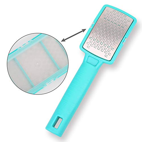 Professional Pedicure Foot File - Reusable Stainless Steel Cracked Skin, Calluses Remover Feet Rasp (Foot File-Green)