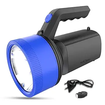 Pick Ur Needs Long Range LED Search Emergency Torch Light Rechargeable 100W with Blinker Torch