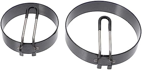 Zerodeko 2pcs Round Mold Egg Circles for Cooking Egg Gadgets Circle Stencil DIY Egg Frying Mold Circle Egg Mould Ring Molds for Cooking Eggs Sandwich Mold Stainless Steel Silicone Omelet