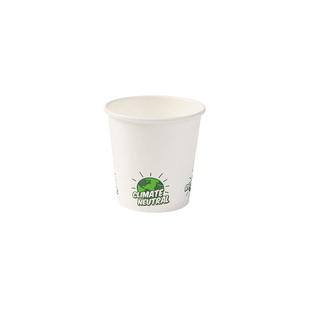 BIOZOYG Paper Cups 50 Pack 4 oz Coffee Cups White - Disposable Cups Biodegradable Water-based Barrier - To Go Cups Solo Cups with Eco-Icons for Coffee, Water, Ice Tea