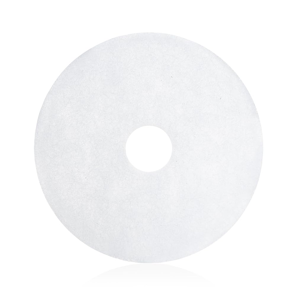 Bodenpads dick Weiß 17 Zoll (Ø 432 mm) – 5er Set Reinigungspads für Einscheibenmaschine – Für Hochglanzpolieren & Sprühreinigung – abwaschbar & langlebig