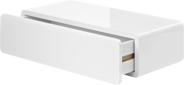 Gloss White CASSY FLOATING Drawer 1 Shelf 51x27x14cm