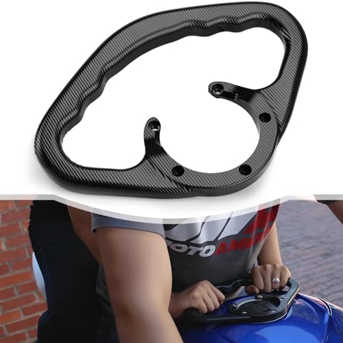 Motorcycle Passenger Grab Bar, for Yamaha YZF R1 R3 R6 R25 / MT 03 07 09 Tracer / FZ1 FZ6 FZ8 XJ6, Fuel Tank Armrest Front Passenger Hand Grip, CNC Process Aluminium (Black)