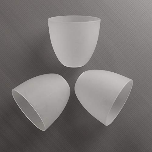Image of Giluta Bell Shaped Glass Shade Frosted Style Glass Shades Replacement for Ceiling Fan Light Wall Light and Pendant, Lipless with 1-5 /8 inch Fitter Opening, 3 Pack