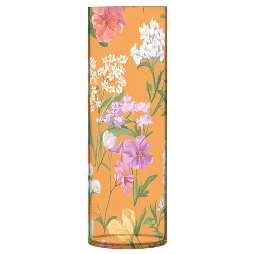 Jarrón de flores de jacinto, peonía, tomillo, naranja, plástico, 11.8 pulgadas, moderno, decorativo, para decoración del hogar, cocina, sala de estar