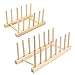 Eterspr 2PCS Soporte de Plato de Bambú de Madera, Vajilla Soporte de Plato de Madera, para Guarde los Platos, Tazones y Tazas en su Conjunto para Drenar el Agua