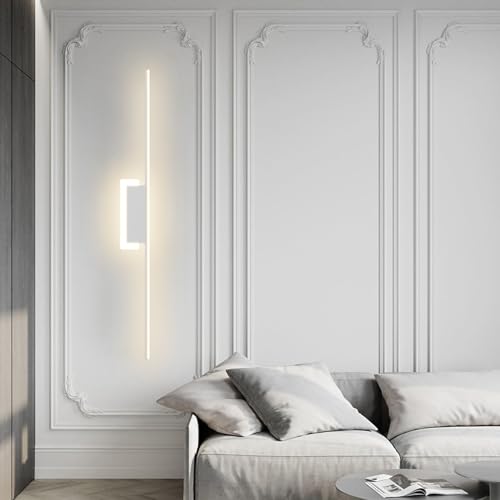 Lámpara de pared larga LED negra iluminación interior para sala de estar 7