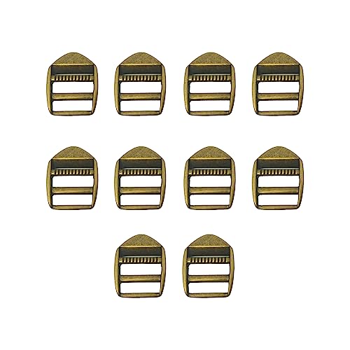 UAIAGM 10 pcs Heavy-Duty Zinc Alloy Ladder Lock Slider - 1 inch Adjustable Strap Buckles - Shinning Metal Buckles for Webbing Straps - Ideal for Paracord, Backpacks, and Outdoor Gear