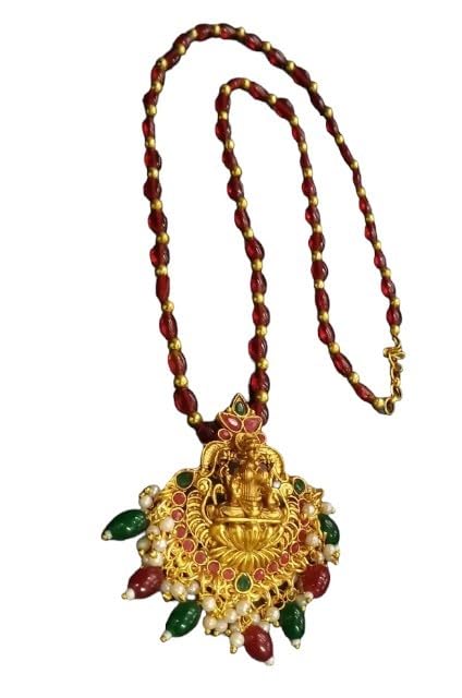 NANDANA COLLECTIONS Multi Color lakshmi pendant with beads 1 lines monalisa Chain and adjustable back for ethnic pirpose, ethnic jewellery for festival and traditional attiire jewellery (B0DC3HKVGR) Amazon Price History, Amazon Price Tracker