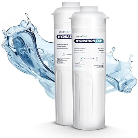 Aquafloow 2x Filtr do podzlewowego systemu filtracji wody, filtr wody z redukcją chloru, filtr z węglem aktywnym, wysoka skuteczność redukcji chloru 30 000 litrów lub 6-12 miesięcy
