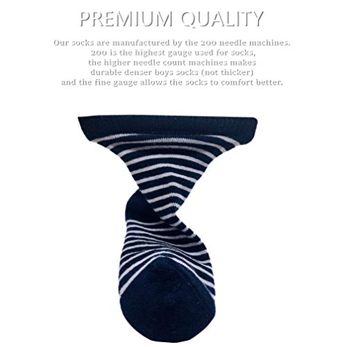 Cczmfeas Kids Boys Striped Cotton Short Crew Socks Assorted 10-Pack (4-7 Years, Striped) #TOP3