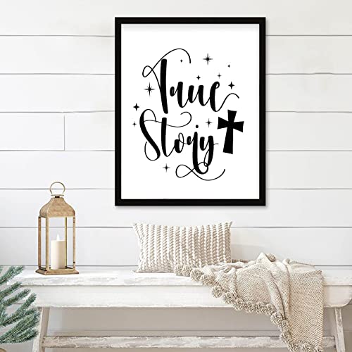 Impression murale encadrée pour chambre et salle de bain cosy True Story