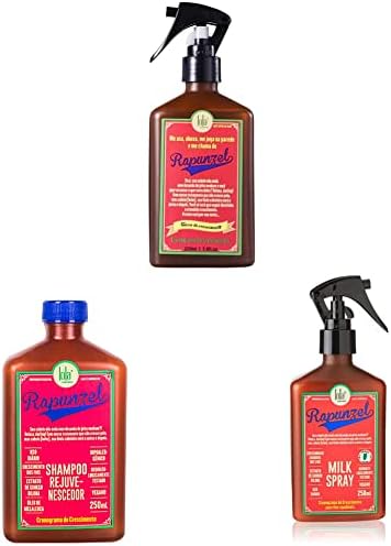 Lola From Rio Rapunzel Hair Care Set: Hair Tonic, Rejuvenating Shampoo, and Milk Spray for Strong, Healthy, Voluminous Hair - 8.45 Fl Oz Each